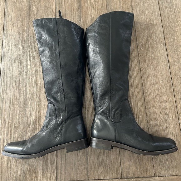 Franco Sarto Black Leather Marli Tall Riding Boots. Side Zip Excellent Condition - Picture 4 of 12